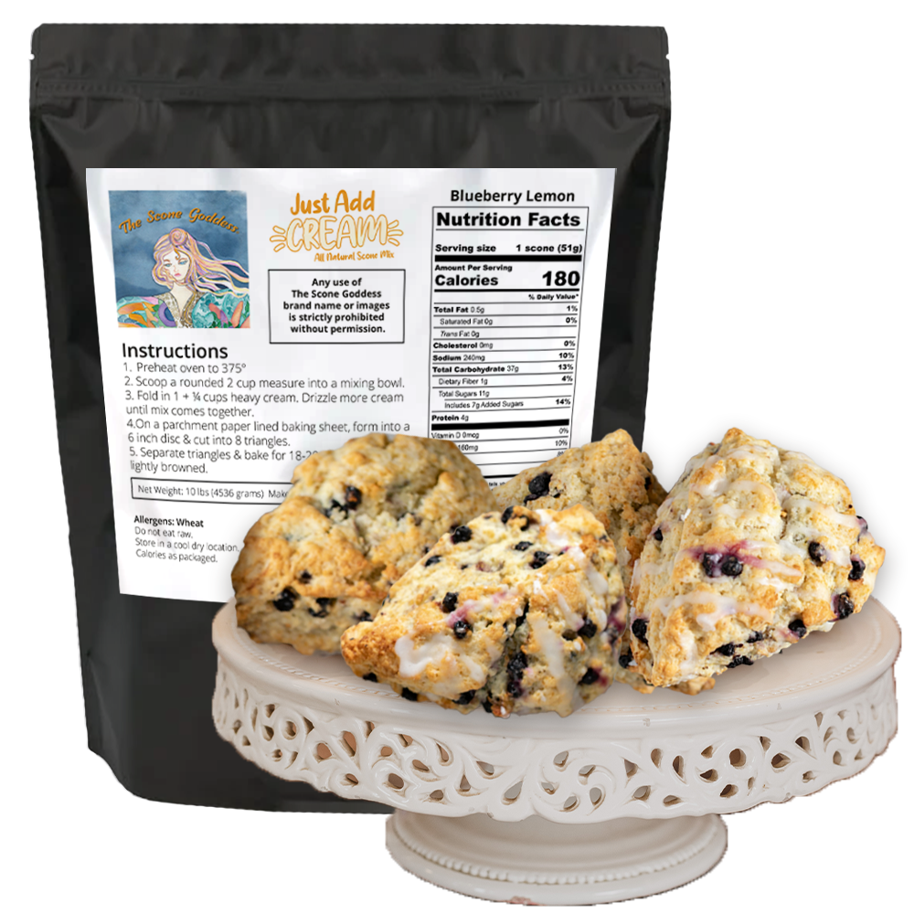 [Wholesale] Just Add Cream - Blueberry Lemon Premium Scone Mix - 10lbs