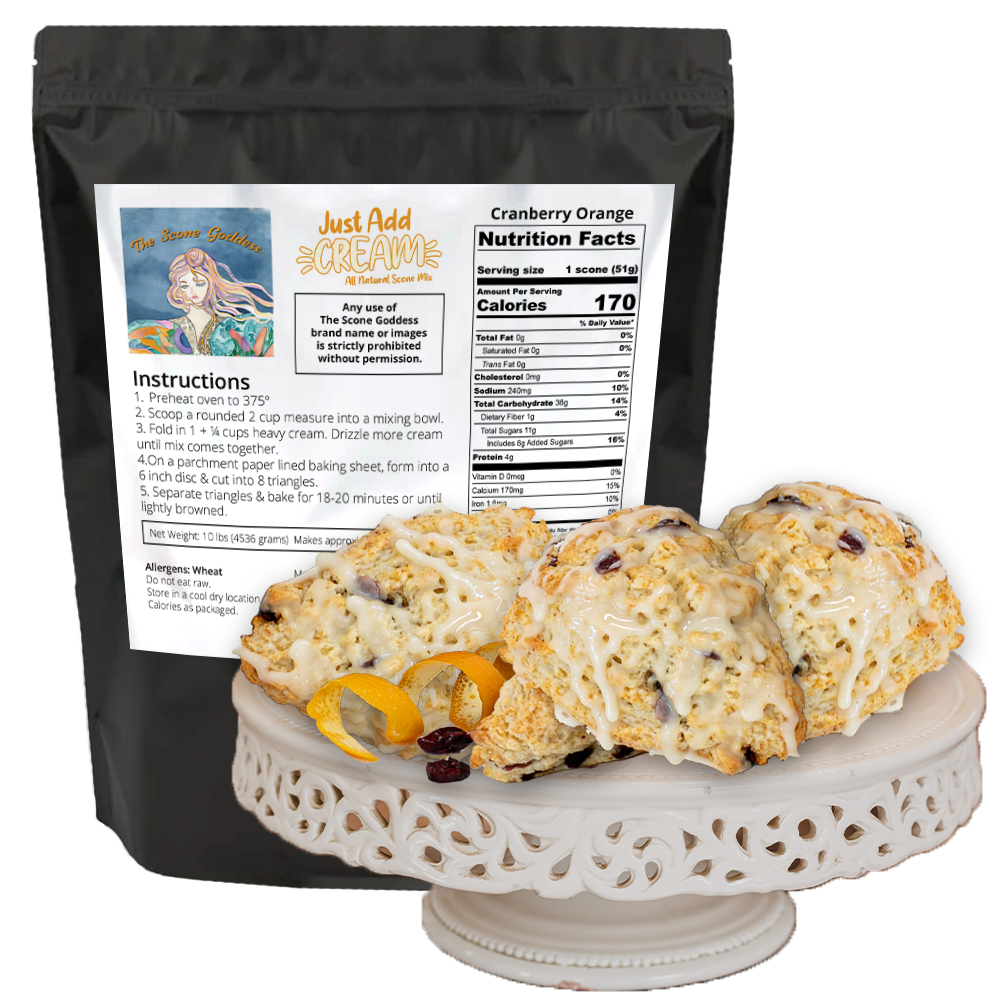 [Wholesale] Just Add Cream - Cranberry Orange Premium Scone Mix - 10lbs