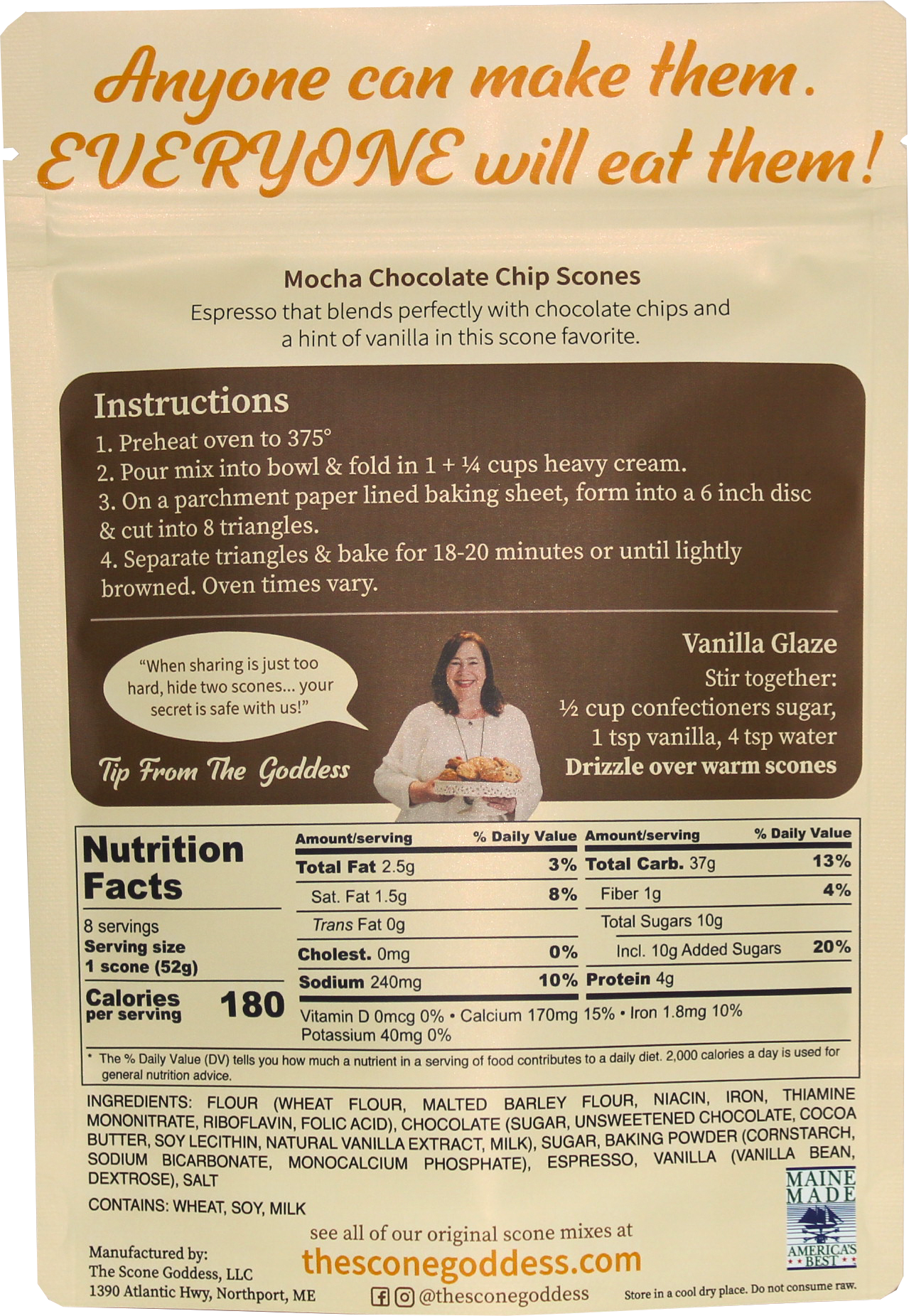 [Wholesale] Case of 6x Mocha Chocolate Chip Premium Scone Mix