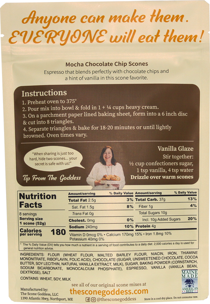 [Wholesale] Case of 6x Mocha Chocolate Chip Premium Scone Mix